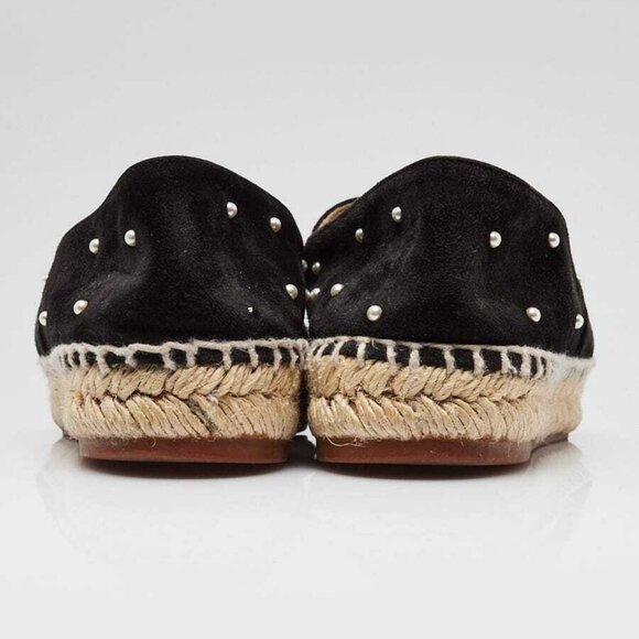 Chanel Black Suede and Faux Pearl CC Espadrille Flats Size 4.5/35 - Picture 5 of 5